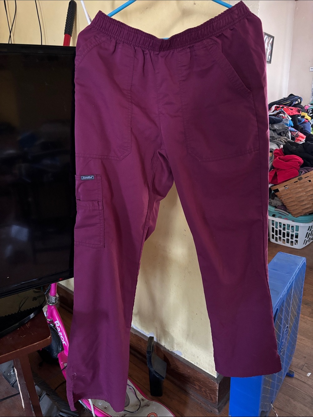 Sanibel Scrubs Plum Scrub Pants Flare - Medium